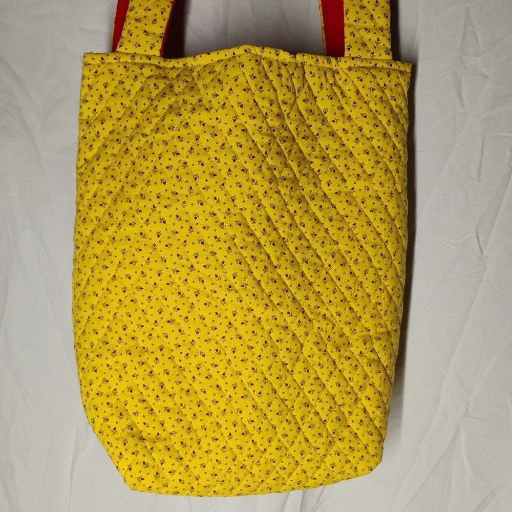 Quilted Horse Butterflies Purse‎ Shoulder Bag W/Pocket Yellow Floral